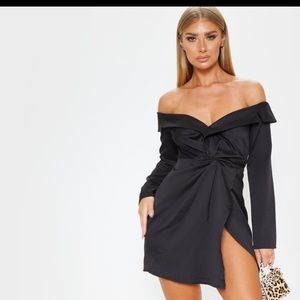 Black Bardot mini dress